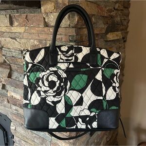 Vera Bradley Day Off Satchel Imperial Rose With Crossbody Strap